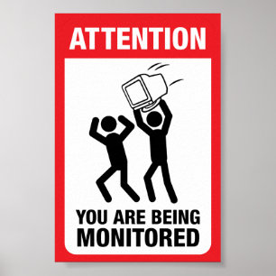 Póster Você Está Sendo Monitorado - Office Humor