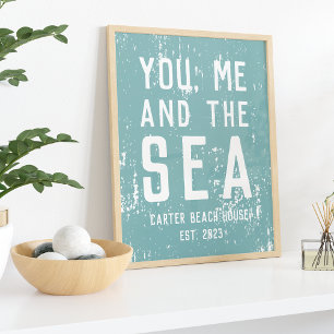 Poster Você, eu e o Sea Personalised Beach House Impressã
