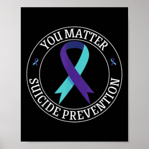 Poster Você Faixa Azul-esverdeado & Roxa Prevenção ao