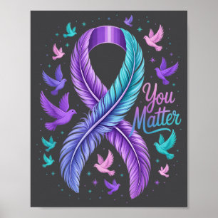 Poster Você Fita Borboleta Conscientização Suicídio Mulhe