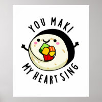 Você Maki Meu Coração Canta Engraçado Sushi Pun