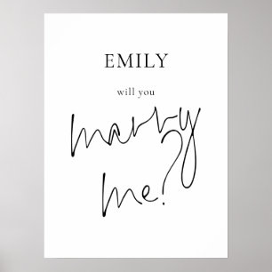 Poster Você me Casado Sinal de Proposta Imprimível