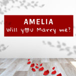 Poster Você me casado uma proposta romântica coronária?<br><div class="desc">Você me casado a Poster de Proposta Romântica Coração. Você me casado em uma tipografia moderna de escrita branca com um coração branco sobre fundo vermelho. Adicione seu nome.</div>
