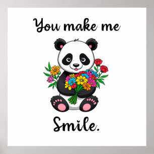 Poster Você Me Faz Sorrir Panda Fofo