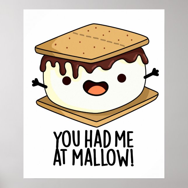 Poster Você Me Teve No Mallow Engraçado Smore Pun (Frente)