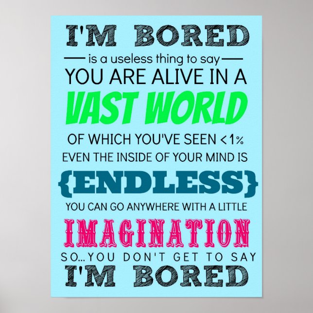 Póster Você não pode dizer que estou entediado (Frente)