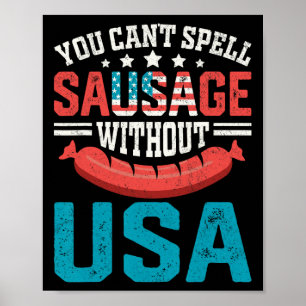 Poster Você não pode soletrar salsicha sem o U Vintage Pa