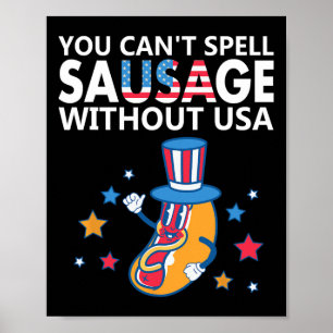 Poster Você não pode soletrar salsicha sem os EUA 4 de ju