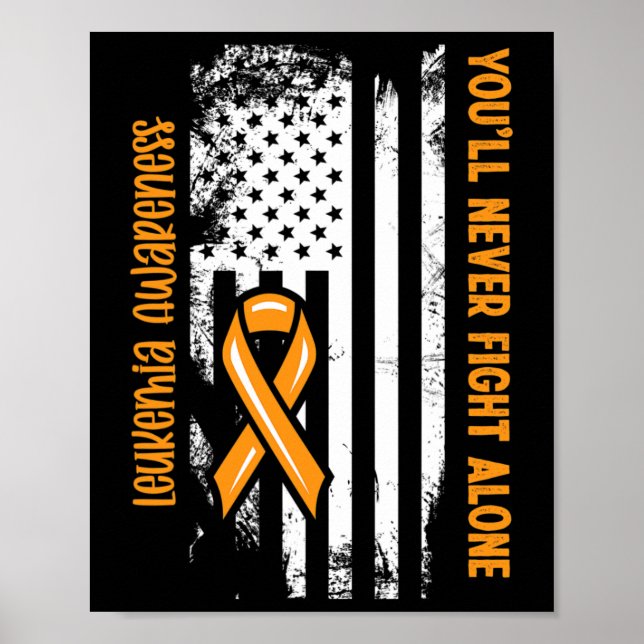 Poster Você nunca combaterá sozinho a leucemia de Cancere (Frente)