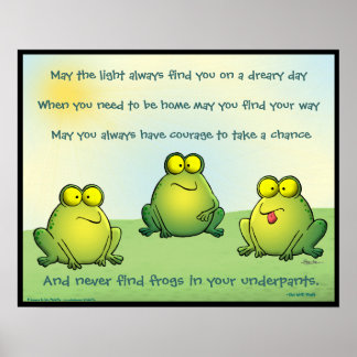 Póster Você Nunca Encontra Sapos Em Suas Cuecas