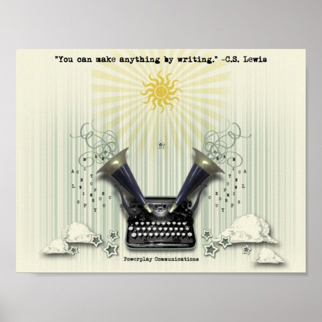 Póster Você pode fazer qualquer coisa por escrevendo post (Frente)