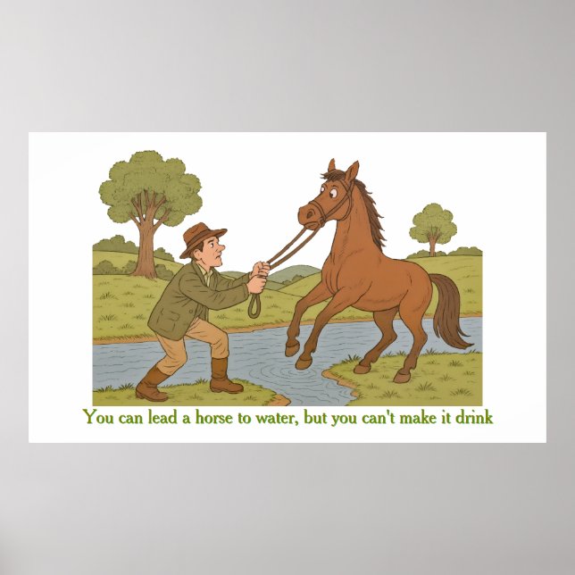 Poster Você pode levar um cavalo à água (Frente)