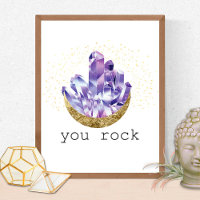 Você Rock Ametist Crystals Spiritual Watercolor