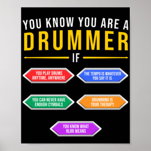 Poster Você Sabe Que Você É Um Drummer Se Um Drummer Músi