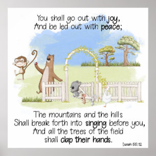 Poster Você Sairá Com Joy Isaiah 55:12