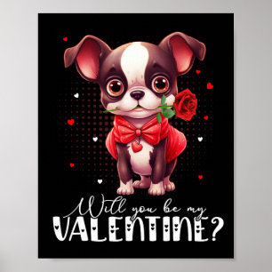 Poster Você Será Meu Namorado Cachorro Terrier de Boston