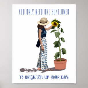Poster Você só precisa de um girassol motivacional femi