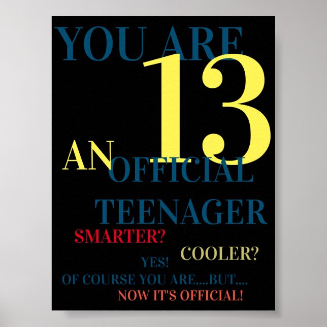Poster Você tem 13 adolescentes oficiais para meninos no  (Frente)
