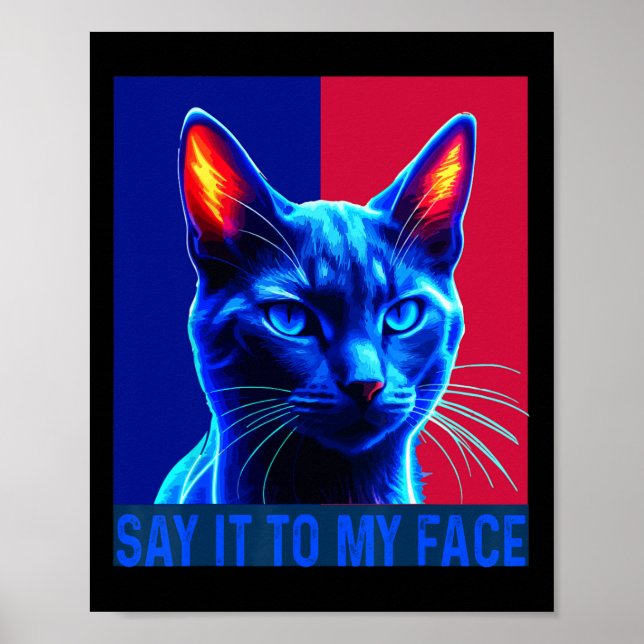 Poster Você Tem Algo Para Dizer Para O Meu Gato De Rosto (Frente)