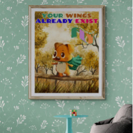 Poster Você Tem As Asas Voando Um Cachorro Pequeno E Insp