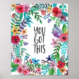 Poster Você Tem Essa Cota De Boho Foral