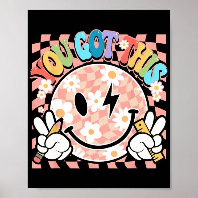 Poster Você Tem Groovy Smile Motivational Testing Day Tea (Frente)