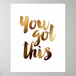 Poster "Você Tem Isso" Dourada Citação Motivacional De Pi