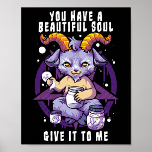 Poster Você Tem Uma Linda Alma Satânica Baphomet Hallowee