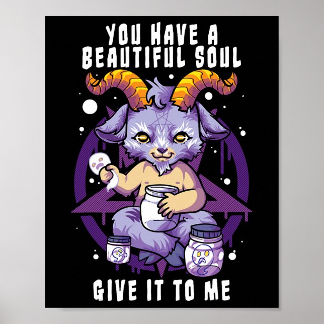 Poster Você Tem Uma Linda Alma Satânica Baphomet Hallowee (Frente)