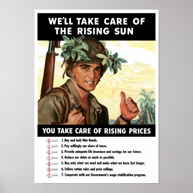 Poster Você Toma Conta Dos Preços Da Ascensão — WWII (Frente)