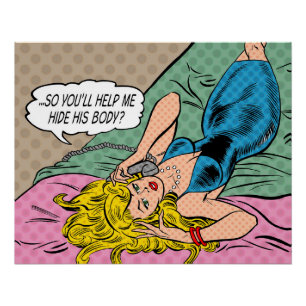 Póster "Você vai me ajudar a esconder o corpo dele?" Imp