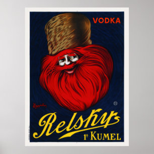 Poster Vodka Relskys França 1911 Vintage