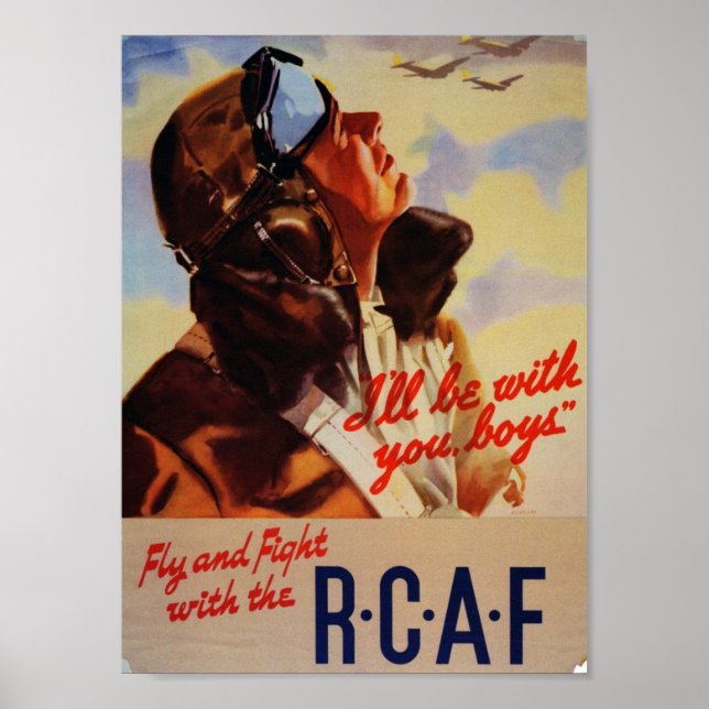 Póster Voe e lute com o RCAF (Frente)