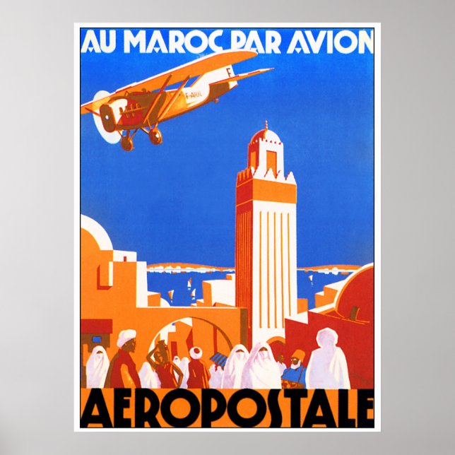 Poster Voe no Ar de Marrocos. Aeropostale (Frente)