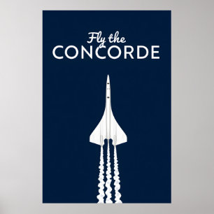 Poster Voe no icônico avião a jato supersônico Concorde