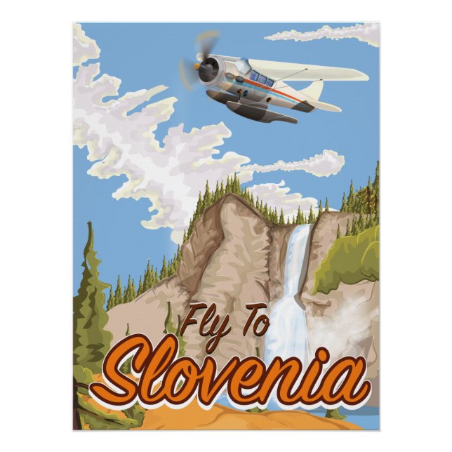 Póster Voe Para a Eslovênia (Frente)