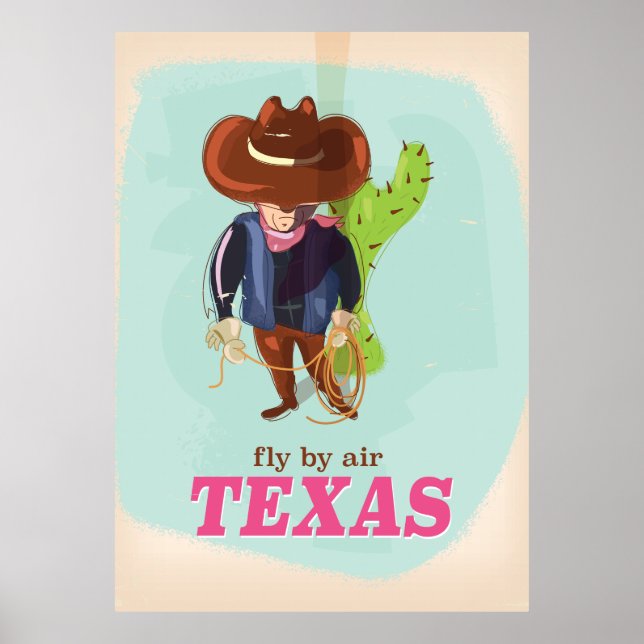 Póster Voe pelo ar - Cartaz de férias no Texas (Frente)