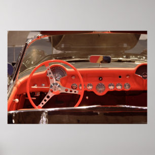 Poster Volante 1956 e traço de Chevrolet Corvette