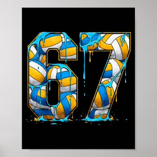 Poster Volei 67 Six Seven Esporte Engraçado Gen Alpha Z M