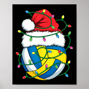 Poster Vôlei de Natal Santa Hat Meninas Xmas Lig
