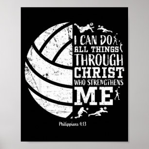 Poster Volei Feminino Adolescente Versículo Cristão Peque