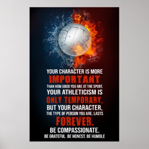 Poster vôlei Seu caráter é mais importante