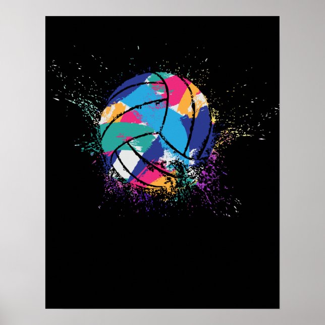Poster Voleibol Colorido (Frente)