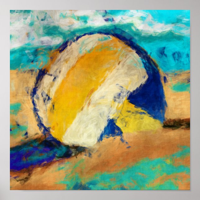 Póster Voleibol de abstrato Beach (Frente)