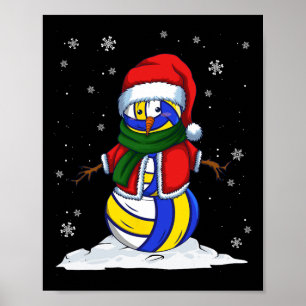 Poster Voleibol de Natal Xmas Esporte Voleibol