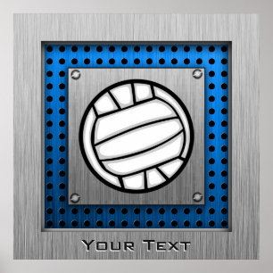 Póster Voleibol escovado do olhar do metal