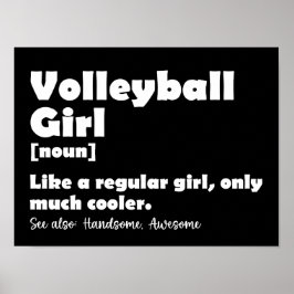 Poster Voleibol Rapariga Engraçado Definição De Voleibol