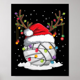 Poster Voleibol Santa Hat Reindee de Natal Diversão