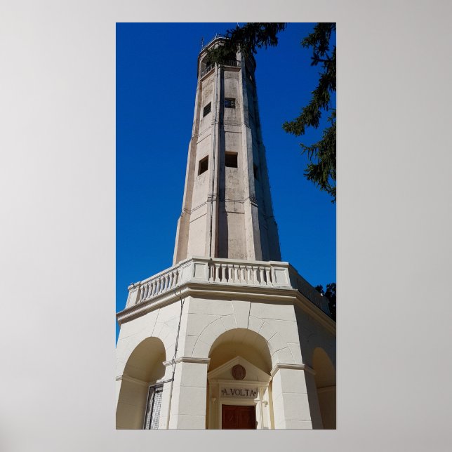 Poster Volta Lighthouse Brunate Lake Como Itália (Frente)