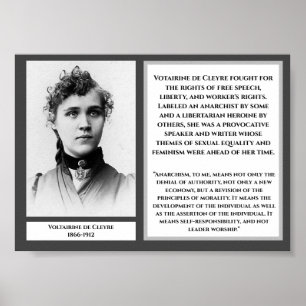 Poster Voltairine de Cleyre Feminista Libertarian Arnarch